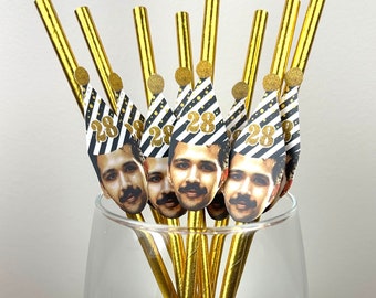 Custom Face Straws, Personalized Face, Party Straws, Personalized Straws Picture, Straw with your Face, Straws with Pictures, Digital File