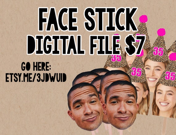 Face Stick, Face on a Stick Prop, Photo Face Stick, Big Head on a