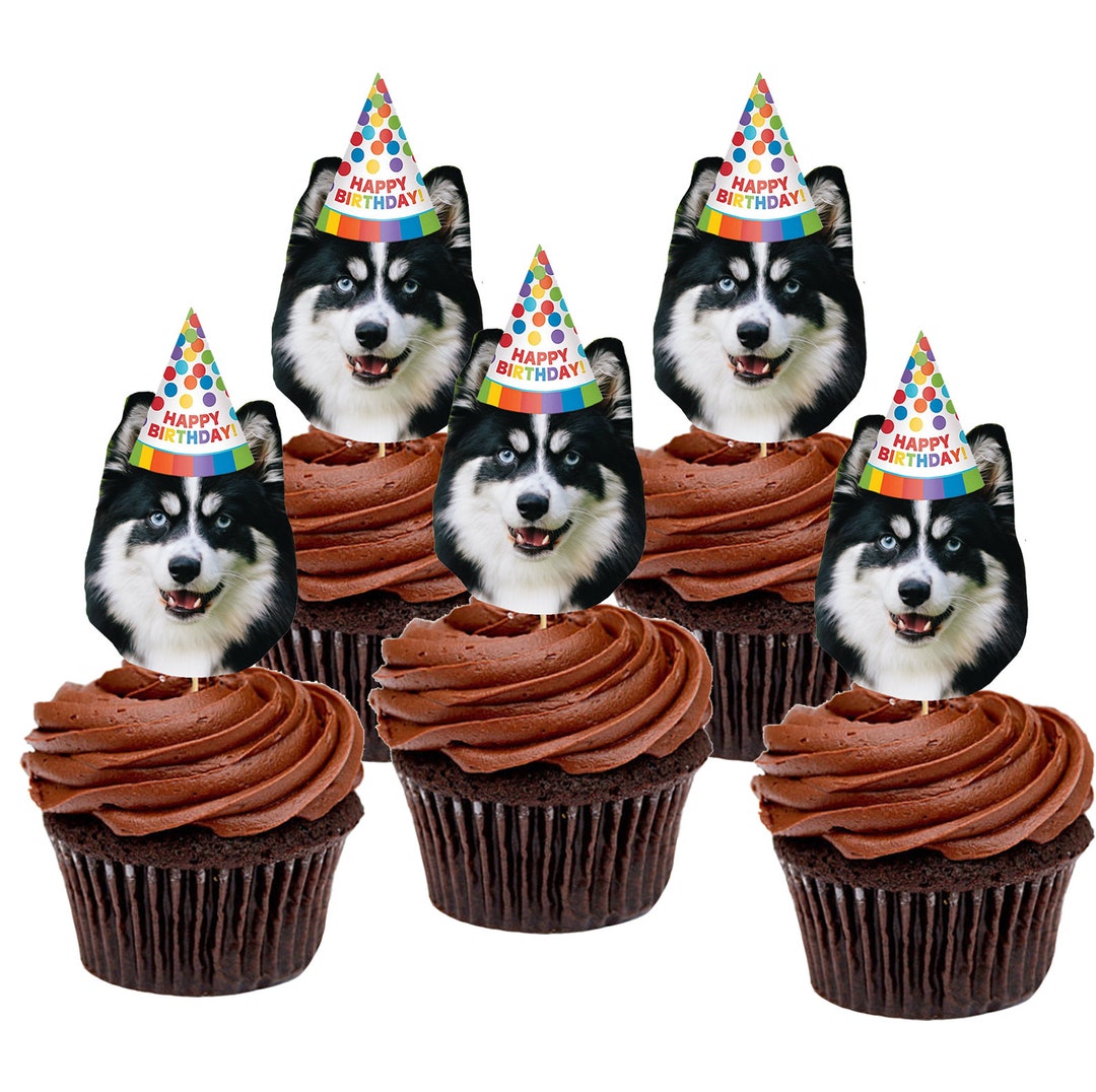 Pet Cupcake Toppers, Dog Cat Cake Toppers, Pet Birthday Decor, Dog