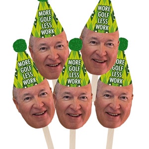 Personalized Golf Face Retirement Face Sticks, Retirement Golf Wall Face Sticks, Retirement Golf Decorations, Retirement Golf Decor