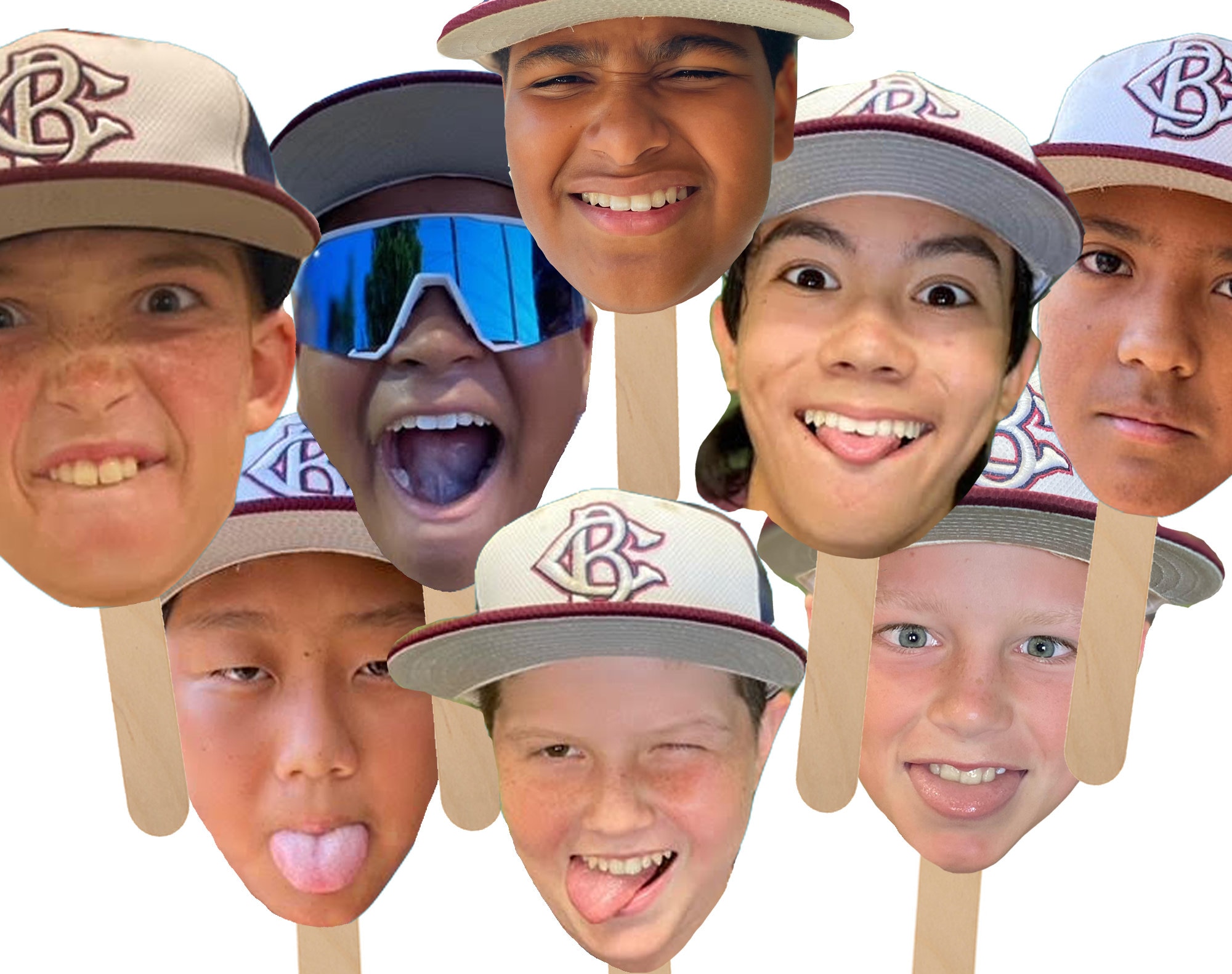 Face Sticks using multiple pictures, Face On a Stick Prop, Sports Fat Heads, Team Fat Heads, Baseball Fat Heads *read description