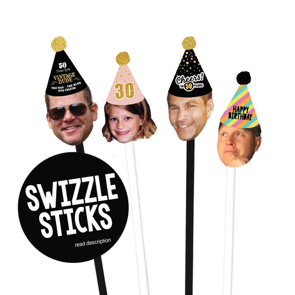 Personalized Face Stir Sticks, Drink Stir, Swizzle Sticks, Stir Sticks, Face Photo Stir Stick, Stirrers, Digital File