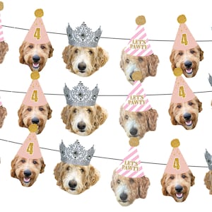 Dog Face Birthday Banners, Dog Wall Banner, Dog Birthday Decoration