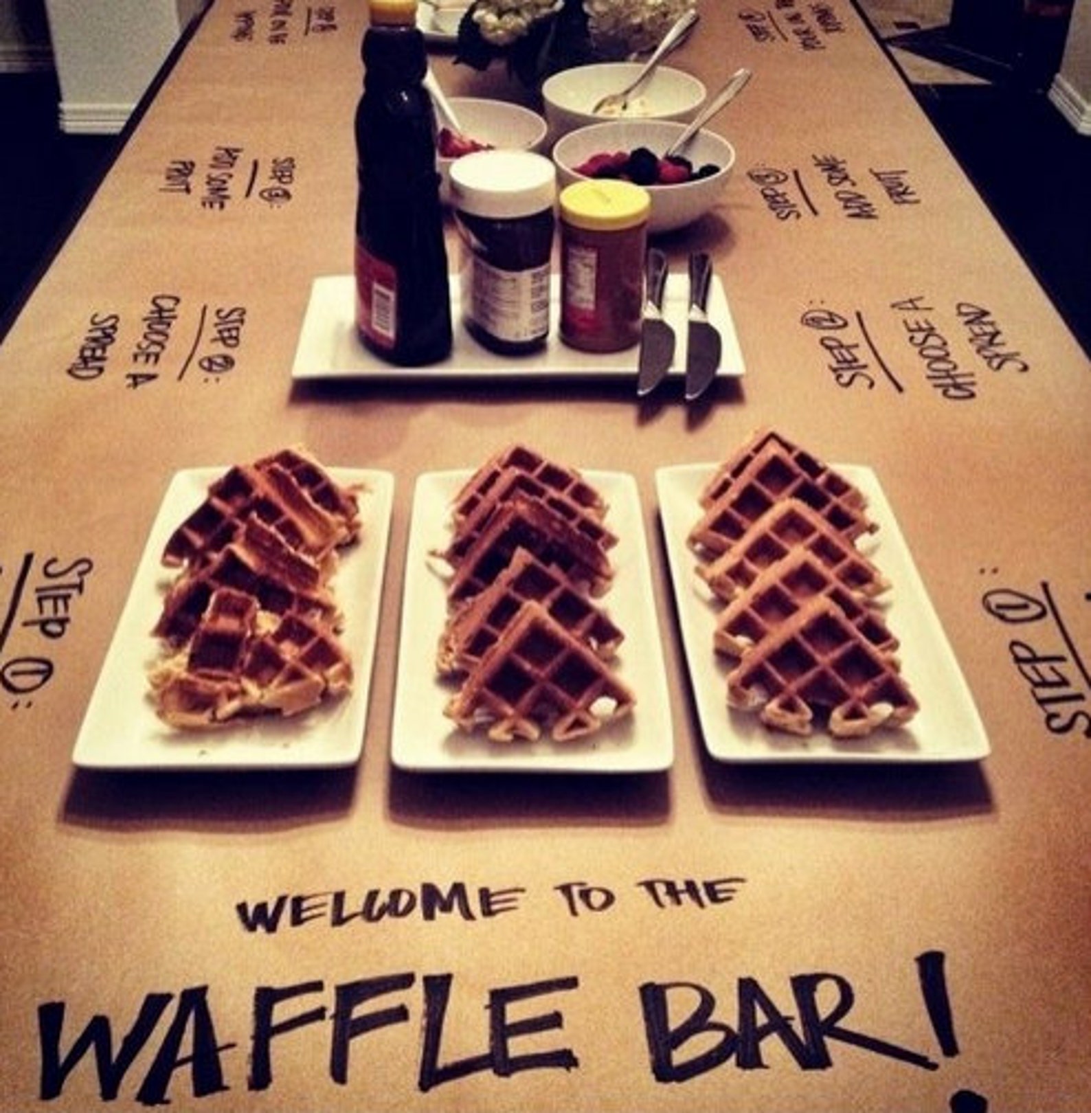 Kraft Waffle Invitation Waffle Birthday Party Invitation Etsy