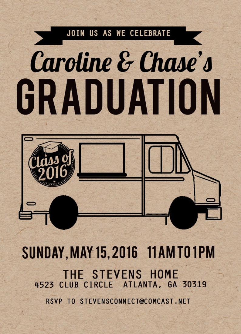 Graduation Invitation Graduation Food Truck Invitation | Etsy