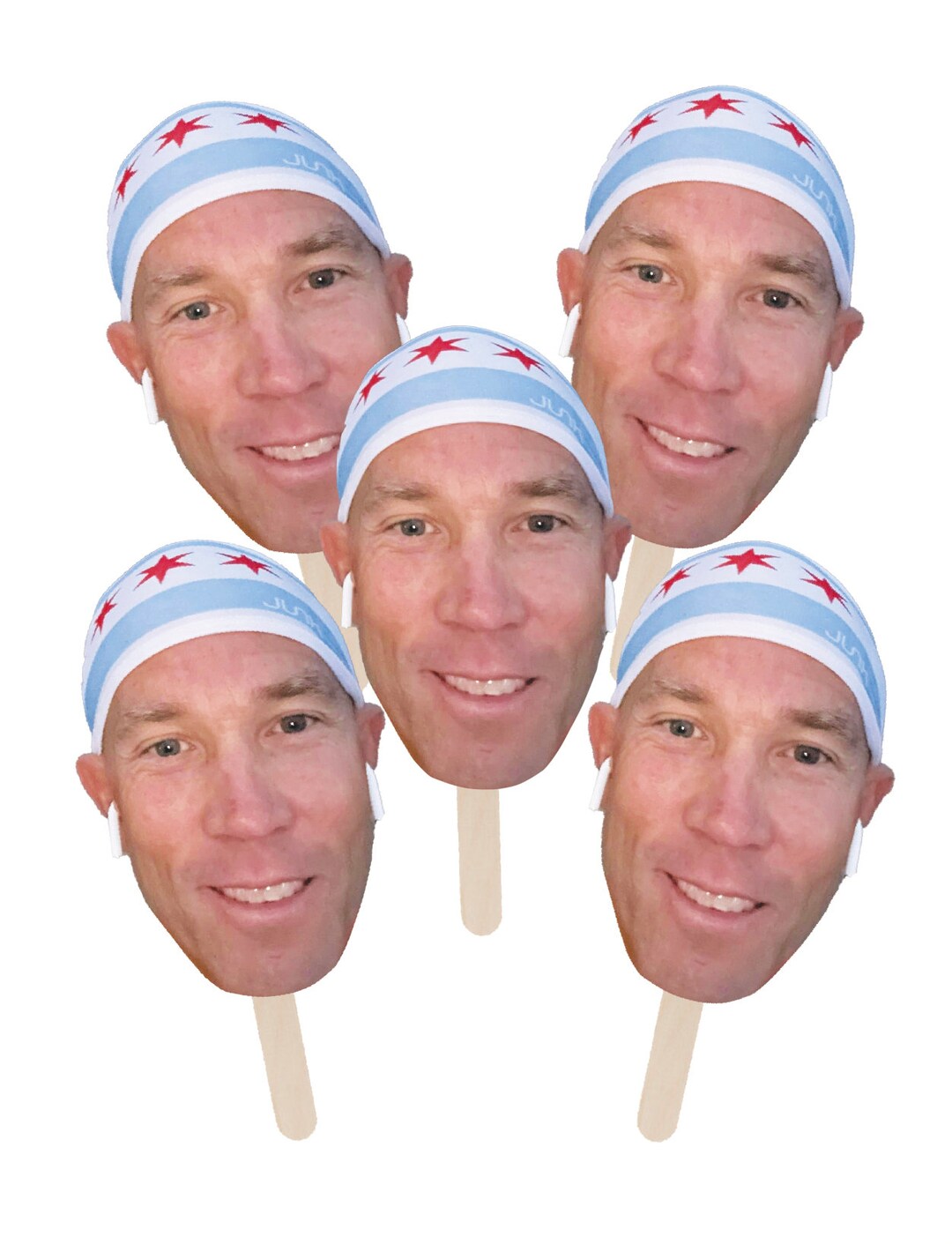 Marathon Face Sticks, Face on a Stick Prop, Sports Fat Heads, Team Fat