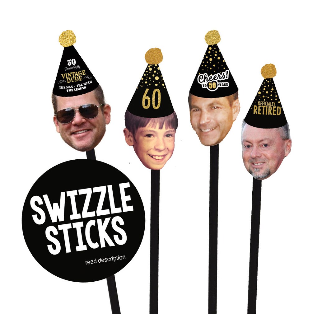 Personalized Face Stir Sticks, Drink Stir, Swizzle Sticks, Stir Sticks, Face Photo Stir Stick