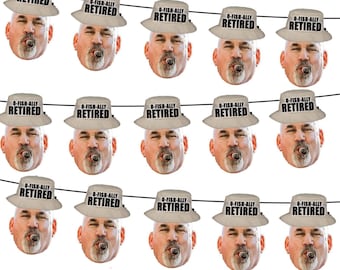 Retirement Fishing Face Banner, O-Fish-Allly Retired Theme