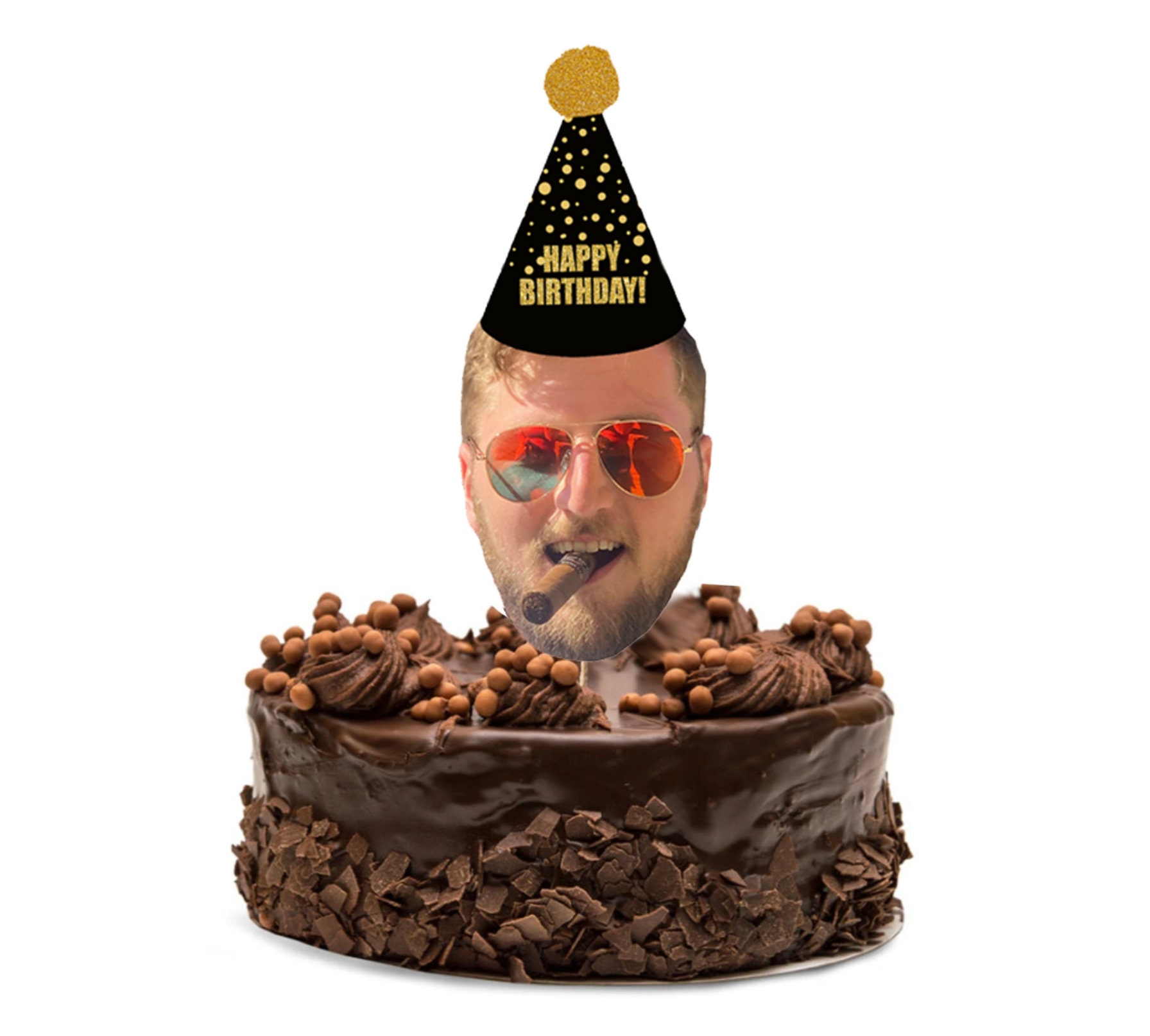 Happy Birthday Personalized Face Cake Topper 30th 40th - Etsy