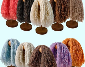 Waldorf Doll Wig - Soft Wool Curls | Fits 10-14 inch Dolls (23-26cm Head Circumference) | DIY Doll Making Supply for Handcrafters