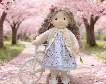 "Handgemachte Waldorf Hannah 12 ""weiche Mädchen Stoffpuppe mit niedlichem Plüsch, ideale erste Puppe für Babys und Kleinkinder."