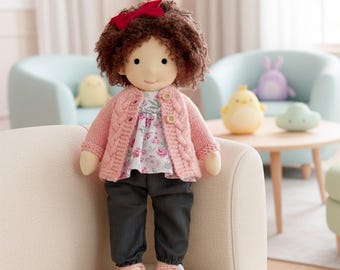 Handmade Waldorf Ava Rag Doll 12 Inch | Soft Stuffed Plush Doll | Ideal First Doll for Baby Toddler