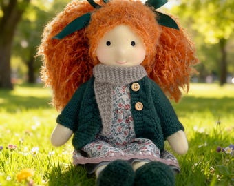 Poupée Waldorf faite main Diana, poupée de chiffon en coton biologique, cadeau parfait pour les enfants et les collectionneurs, cadeau de mariage, cadeau d'anniversaire avec boîte exquise