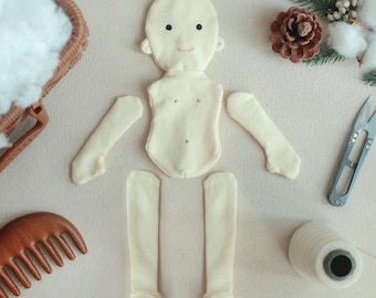 DIY Stuffed Doll Making Kit - 50g Filling Included | Mix or Match Clothes & Hair to Create One-of-a-Kind Plush Doll | Handcraft Lovers’ Must