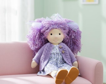Waldorf Handmade Rag Doll - Personalized Collectors Plush for Kids Birthday Present With Beautiful Box-Aurora 12"