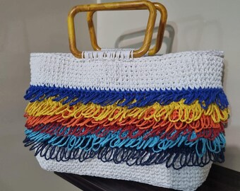 GeflochtenStrohSommerHandtasche,gestrickteRaffiaClutchFürFrauen,NaturBoho