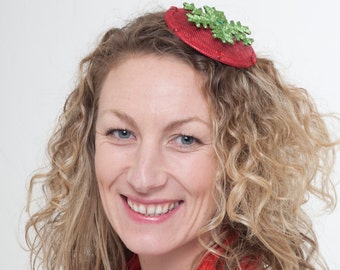 Red and Green Christmas Snowflake Fascinator