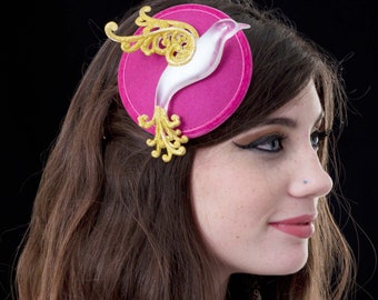 Christmas Pink and Gold Bird Fascinator