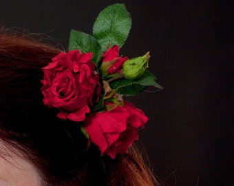 Red Rose Hair Clip