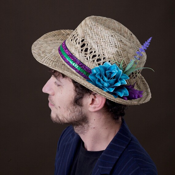 Tropical Festival Hat Straw Fedora 