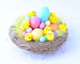 Easter Fascinator, easter egg hair accessory, kitsch pastel colours fascinator, easter bonnet, bird themed fascinator, funny fascinator