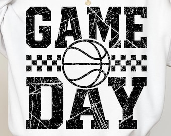 Día del partido de baloncesto retro SVG PNG, diseño desgastado (descarga digital)