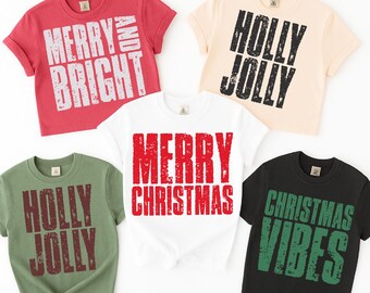 Retro Christmas PNG Bundle: Distressed Holiday Shirt Designs (Digital Download)