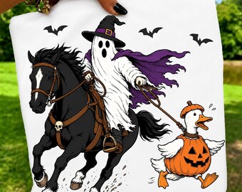 Spook te paard Halloween PNG, Western Cowboy Eend Ontwerp (Digitale Download)