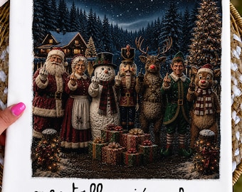 Grappige kerstfiguren, sarcastische feestshirt-afbeelding (digitale download)