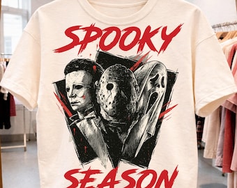 Vintage slasher horrorpersonages, griezelig seizoen, afbeelding (digitale download)