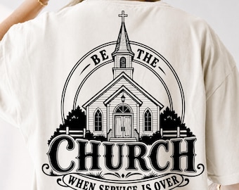 Be The Church PNG, Retro Vintage Geloofsontwerp (Digitale download)
