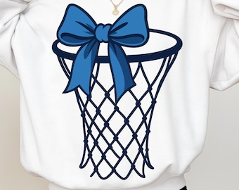 Basketball Bow Hoop SVG – Girly Basketball Shirt Design PNG (Digital Download)