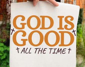 God Is Good PNG Retro Christian Coquette Striped Bible Verse Design (Digital Download)