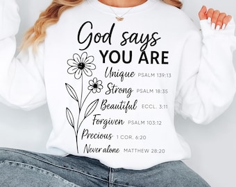 God Says You Are SVG: Christian Bible Verse Inspirational Shirt Design (Digital Download)