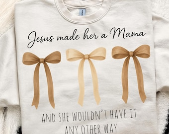 Coquette Christian Mama PNG, Jesus Made Her A Mama Leopard Print Design (Digital Download)