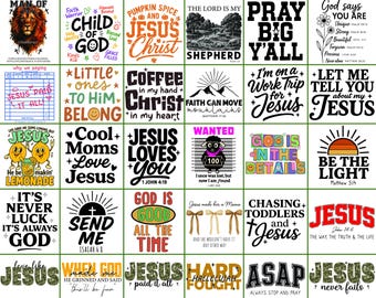 30+ Christian Quotes PNG Bundle, Bible Verse Shirt Designs