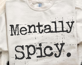 Mentally Spicy Typography Design: Retro 70s Typewriter PNG (Digital Download)