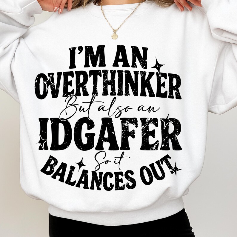 Relatable Merchandise Funny Overthinker PNG: Anxiety Humor Sublimation Design (digital ...