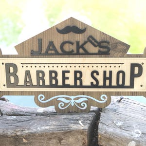 Custom Wooden Barbershop Sign – Personalized Salon & Shop Wall or Door Decor