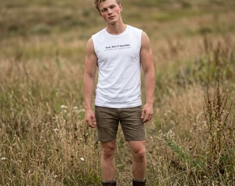 Gráfico Dios Suciedad y Gasolina Muscle Tank / Full Send to His Kingdom, vida moto, muscle tank, religión, moto, blackthorn moto