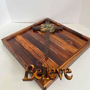 Hand Carved Religious Frame 13.5x13.5 Wooden