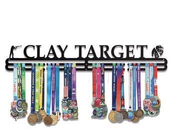 Clay Target Medal Holder - Custom Metal Shooting Medal Hanger - Shooting Lover Gift - Trap & Skeet Medal Display - Sporting Clays Medal Rack
