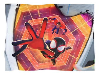 Spider-Man Across the Spider-Verse blanket, Miles Morales fleece throw, home decor