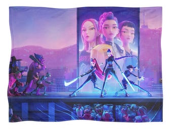 Manta de K-Pop Demon Hunters, manta polar Huntrix, decoración para el hogar
