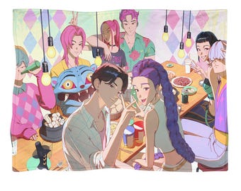 Manta de Kpop Demon Hunters, manta polar Huntrix, decoración para el hogar