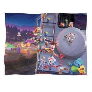 Couverture Toy Story, Buzz l'Éclair, Woody, jeté en polaire Forky, décoration d'intérieur