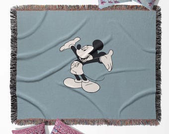 Manta tejida de Mickey Mouse, tapiz de pared, manta