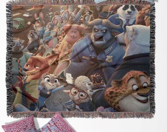 Coperta tessuta Zootopia, arazzo da parete, plaid