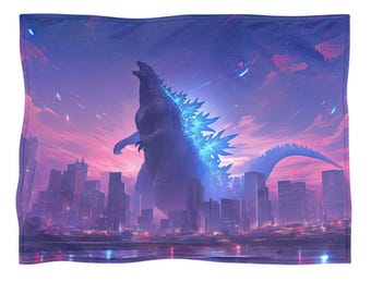 Godzilla blanket, fleece throw, home decor