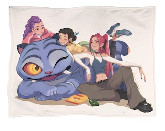 Manta de K-Pop Demon Hunters, manta polar Huntrix, decoración para el hogar